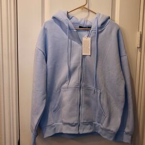 Light blue zip up hoodie